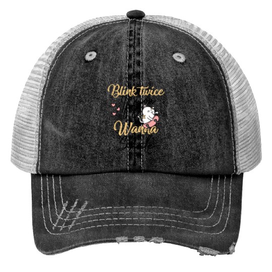 Blink Twice If You Wanna Skate Skating Lover Trucker Hats