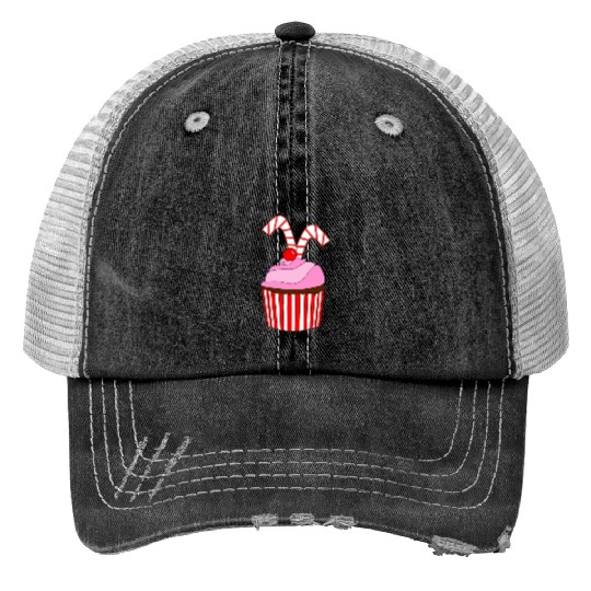 Cupcakes And Candy Canes Trucker Hats