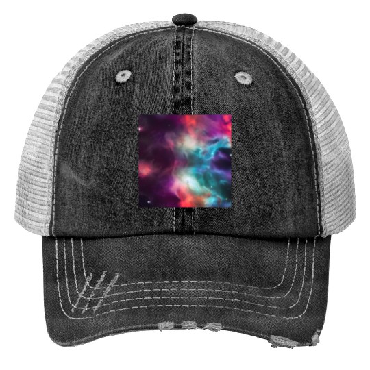 Galaxy nebula abstract design Trucker Hats