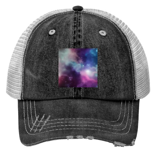 Galaxy nebula abstract design Trucker Hats