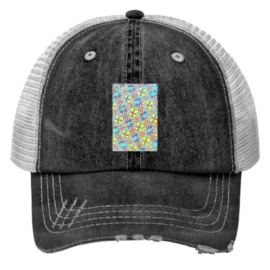 Stunning Yellow Blue Purple Vector Design Trucker Hats