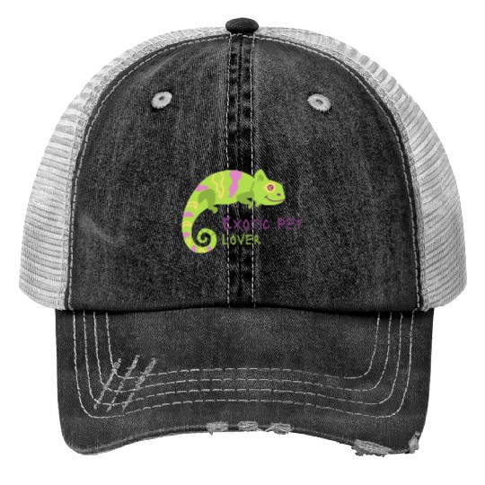 Green Chameleon Lizard Exotic Pet Lover Trucker Hats