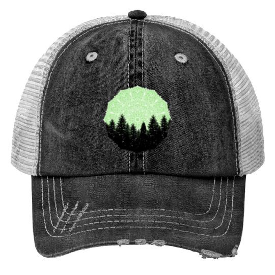 Green Forest Mandala Pacific Northwest Trucker Hats