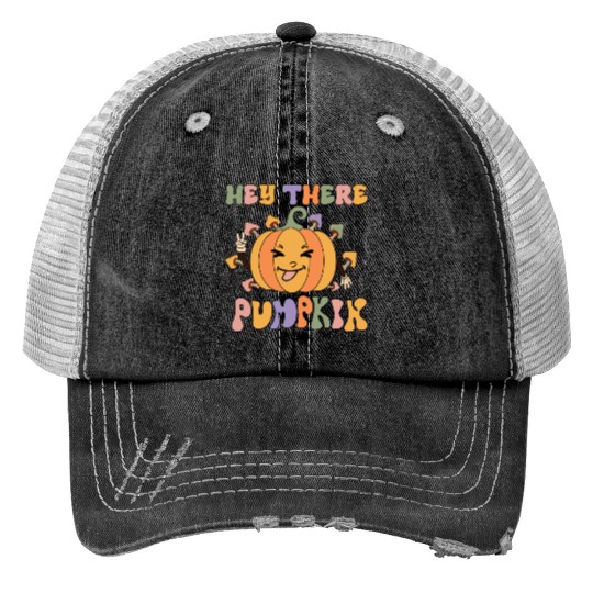 Hey There pumpkin Trucker Hats
