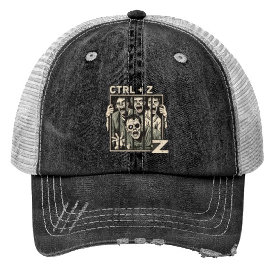 Ctrl z zombies for halloween gift Trucker Hats