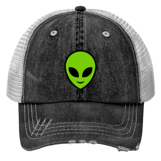 Alien. Green Alien head Trucker Hats
