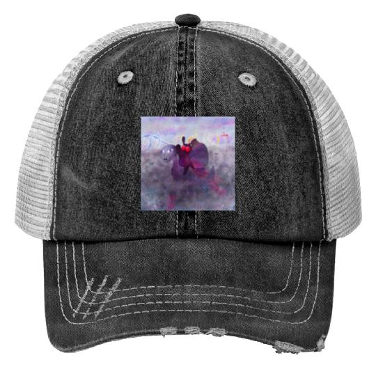 Mothman and Bessie the Lake Erie Monster's Vacay Trucker Hats