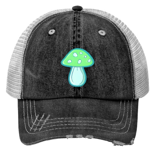 Mushroom CV2 Light Green and Blue Trucker Hats