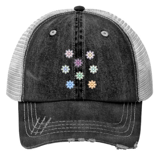 Colorful Flowers Trucker Hats