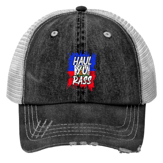 Haul Yu Rass Afro Pride Kriol Haiti Flag Trucker Hats