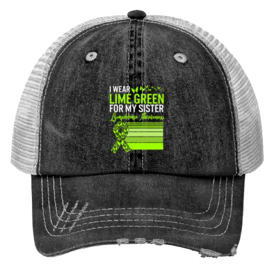 Lymphoma Warrior Trucker Hats, I Wear Lime Green For My