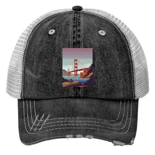 Golden Gate Bridge California Trucker Hats, Golden Gate