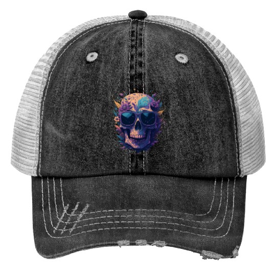 Floral Skull | C08 Trucker Hats