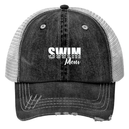 Funny Swim Mom Trucker Hats