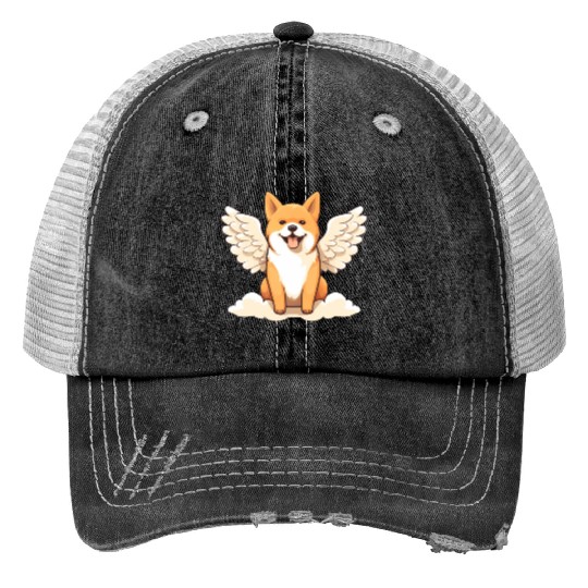 Sweet Shiba Inu angel with wings Trucker Hats