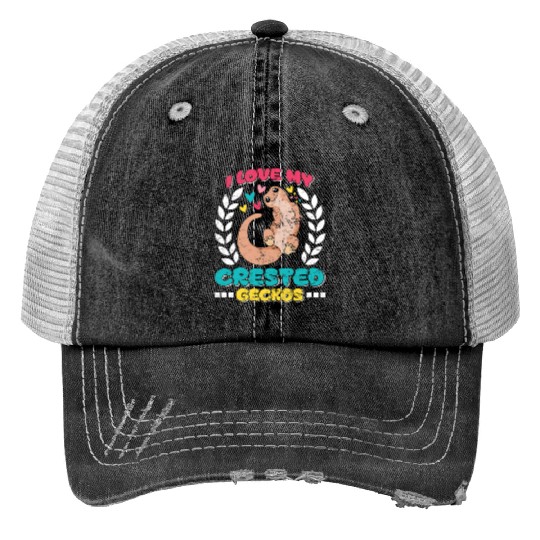Reptile Lover Lizard Collector Crestie Crested Trucker Hats