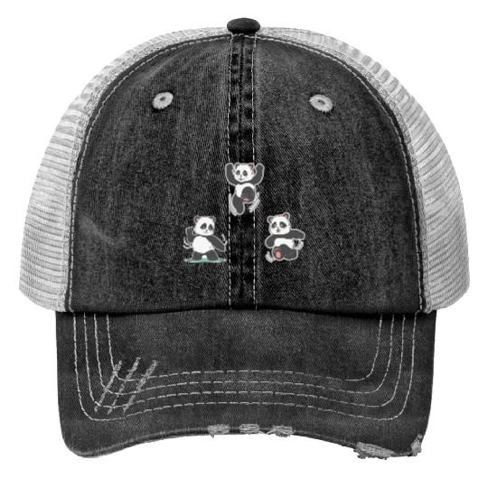 Happy panda Trucker Hats