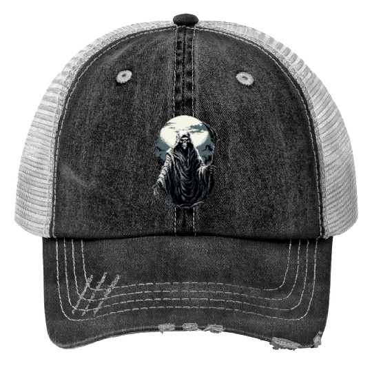 Spooky Halloween Grim Reaper Trucker Hats