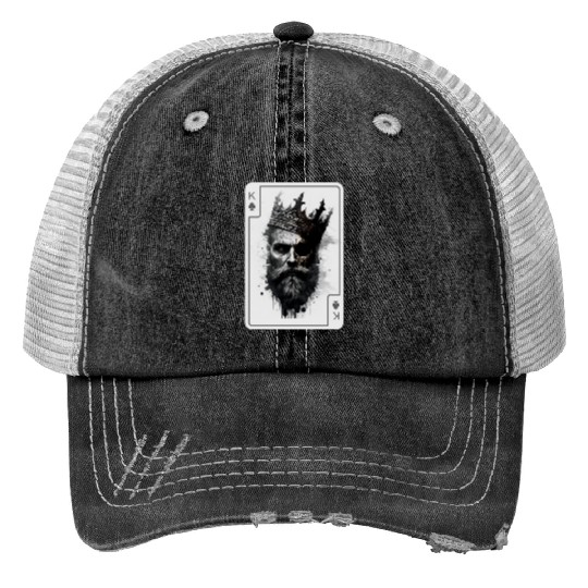 King Gothic Poker Card Game Horror Creepy Trucker Hats