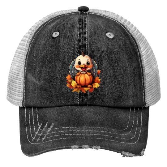 Pumpkin Bird Turkey Holiday Animal Pet Lover Trucker Hats