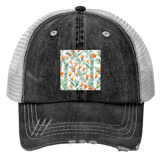 Retro Heliconia Trucker Hats