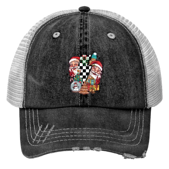 Retro Christmas, Santa, Groovy, Disco Ball, Frosty Trucker Hats