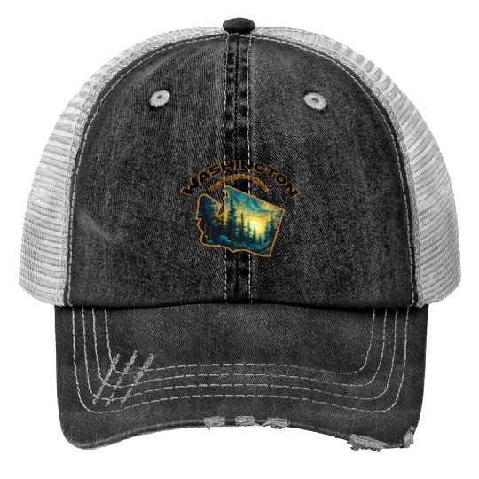 Washington Wildlife - evergreen Trucker Hats