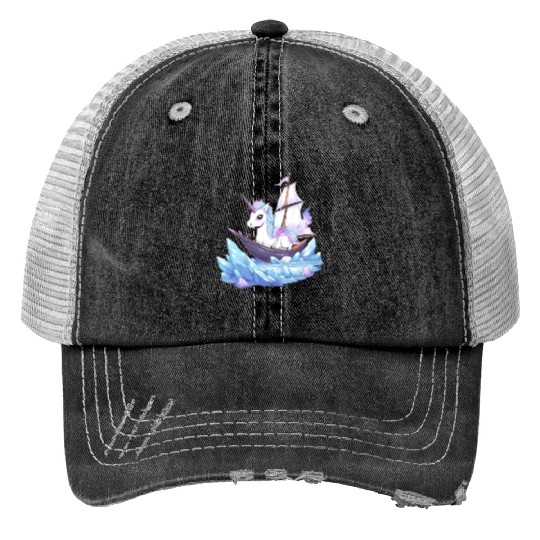 Ice Sailing Unicorn Ice Sailor Ice Boating Trucker Hats