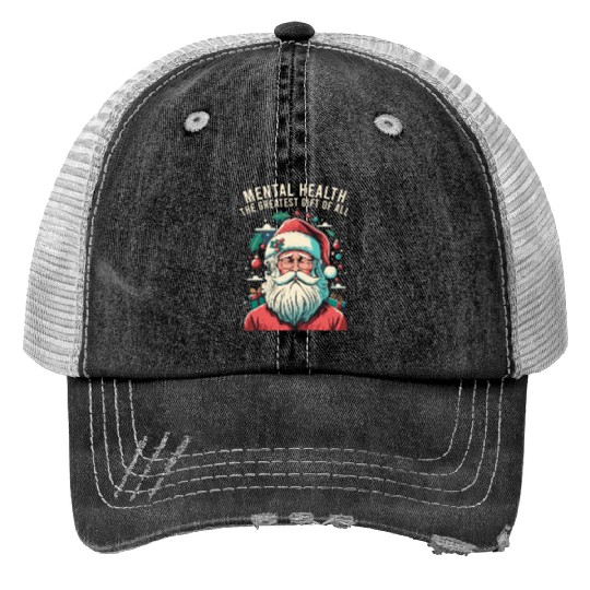 Mental Health Christmas Anti Christmas Holiday Trucker Hats