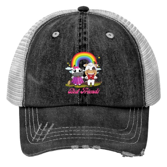 Cow Mooey Cute Strawberry Cow Best Friends Trucker Hats