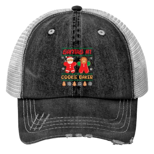 Santa's Number 1 Cookie Baker Christmas Baking Trucker Hats