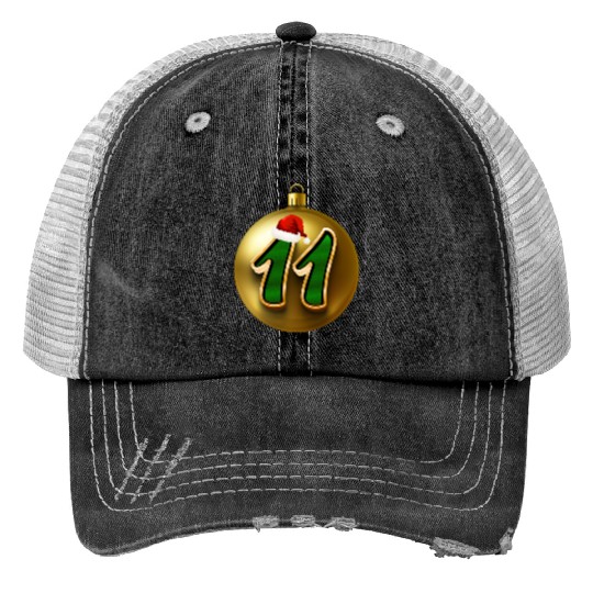 Age 11 Years Today - Merry Christmas Number Eleven Trucker Hats