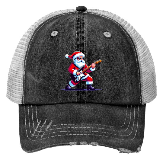 Rocking Santa 8-Bit Pixel Art Trucker Hats