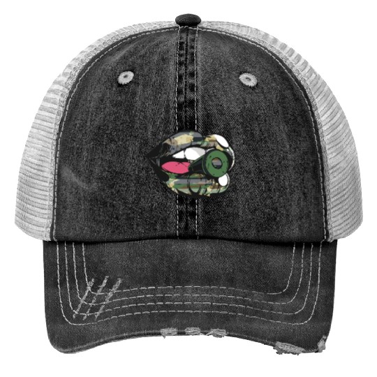 US Armed Forces Military Lip Bullet Army First Res Trucker Hats