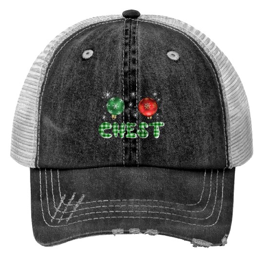 Chest Nuts Christmas Couple Funny Matching Trucker Hats