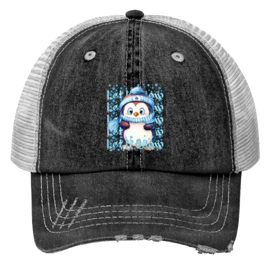 Let it Snow Winter Penguin Trucker Hats