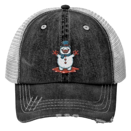 frosty snowman creepy Trucker Hats