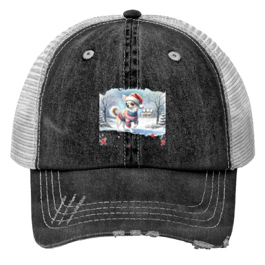 Chihuahua In a Winter Wonderland Trucker Hats