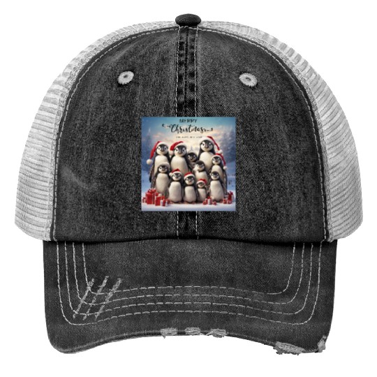 Christmas funny penguins Trucker Hats