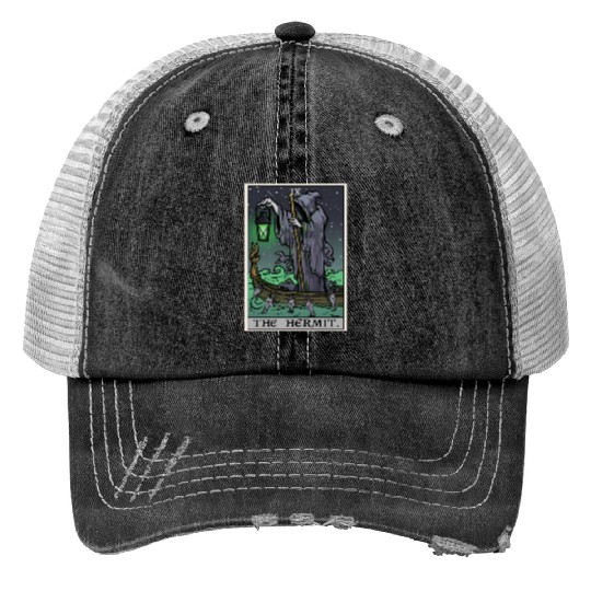 The Hermit Tarot Card Gothic Halloween Grim Reaper Trucker Hats