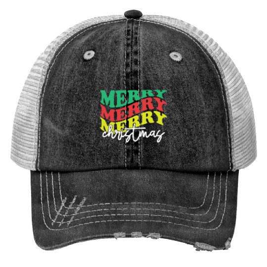 Merry merry merry Christmas, Xmas Design Trucker Hats