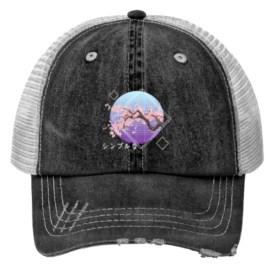 Lofi Aesthetic Sakura Cherry Blossom Tree Japanese Trucker Hats