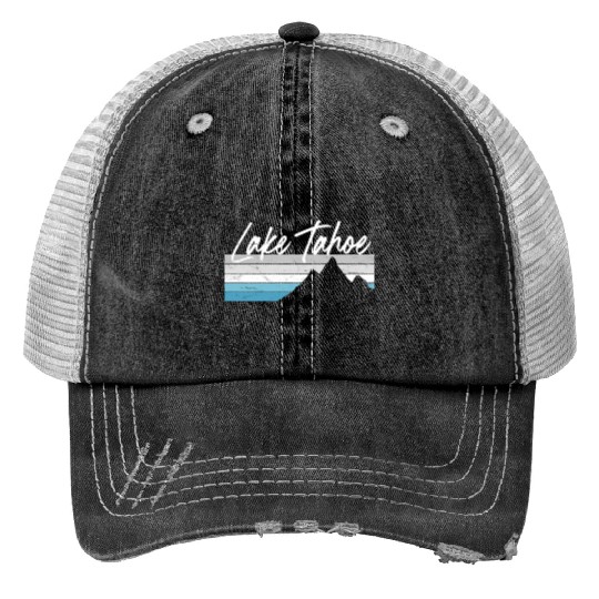 Lake Tahoe Nevada California Mountain Skiing Py Trucker Hats
