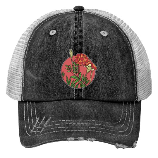 Mexican Marigold Nature Lover Gift Trucker Hats