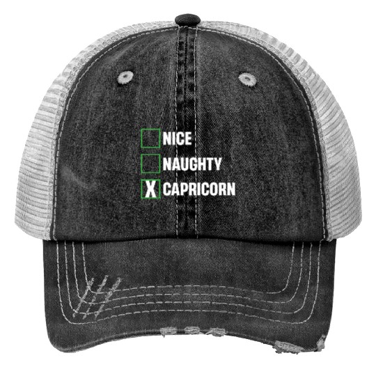 Nice Naughty Capricorn Funny Horoscopes Trucker Hats