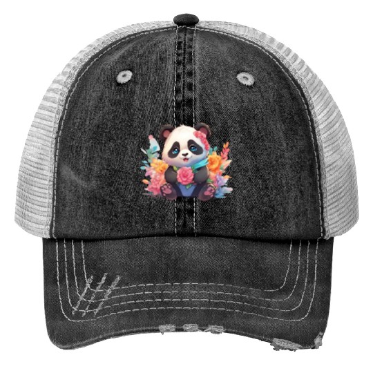 Bamboo Bliss Baby Panda Trucker Hats