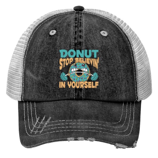 Fitness Donut Funny Donut Gym Trucker Hats