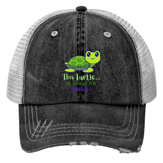 This Turtle He Judges You Intensely Trucker Hats