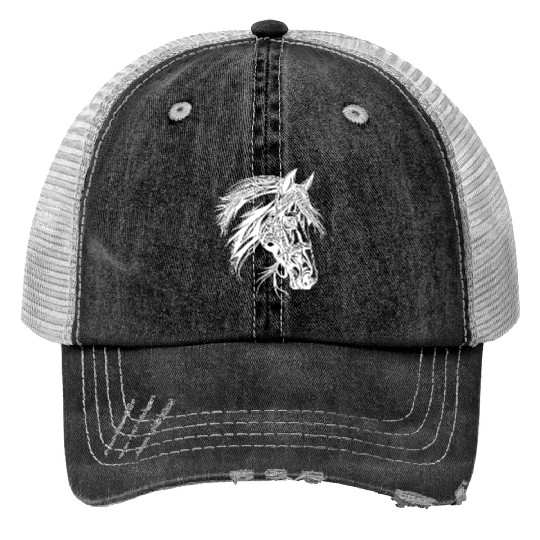 Racy Horse With Mane Horse Dressage Equestrian Trucker Hats