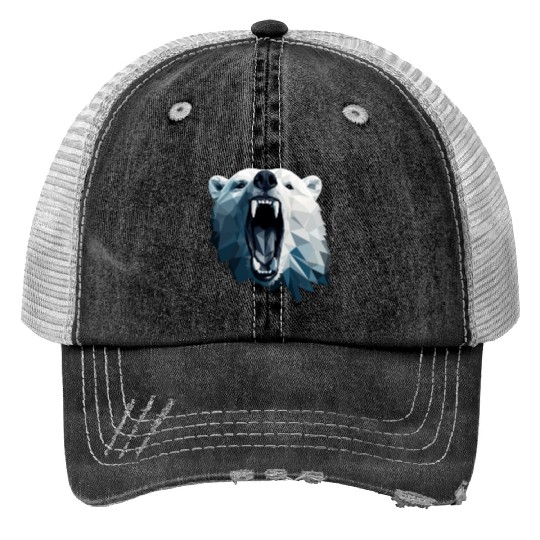 Geometric Style Polar Bear Trucker Hats